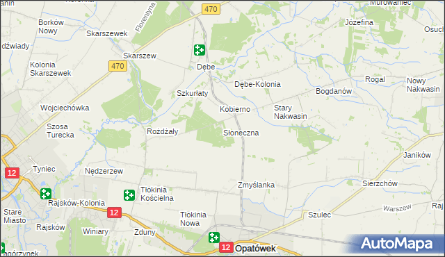 mapa Słoneczna, Słoneczna na mapie Targeo