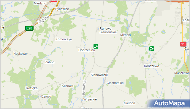 mapa Słonowice gmina Kobylnica, Słonowice gmina Kobylnica na mapie Targeo