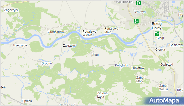 mapa Słup gmina Środa Śląska, Słup gmina Środa Śląska na mapie Targeo