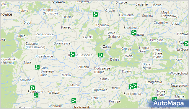 mapa Słupia gmina Jodłownik, Słupia gmina Jodłownik na mapie Targeo