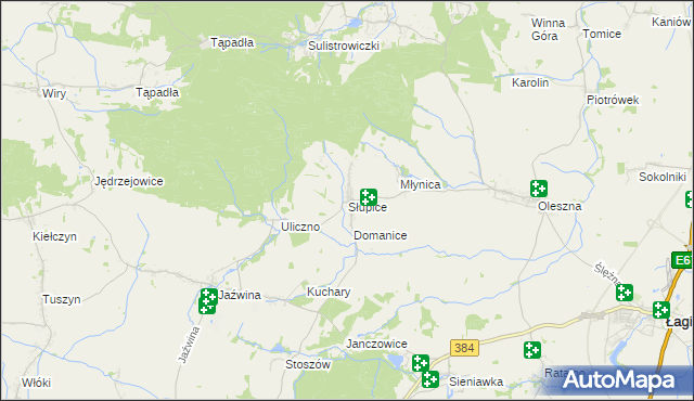 mapa Słupice gmina Łagiewniki, Słupice gmina Łagiewniki na mapie Targeo
