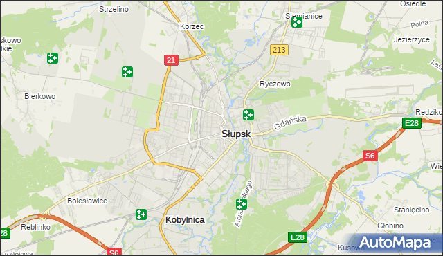 mapa Słupska, Słupsk na mapie Targeo