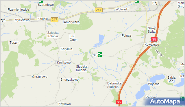 mapa Słupy gmina Szubin, Słupy gmina Szubin na mapie Targeo