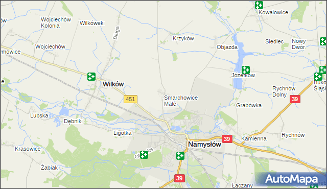 mapa Smarchowice Małe, Smarchowice Małe na mapie Targeo