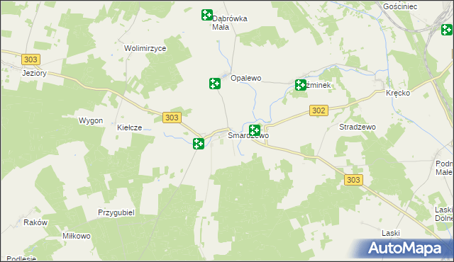 mapa Smardzewo gmina Szczaniec, Smardzewo gmina Szczaniec na mapie Targeo