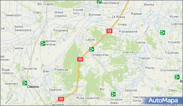 mapa Smęgorzów, Smęgorzów na mapie Targeo