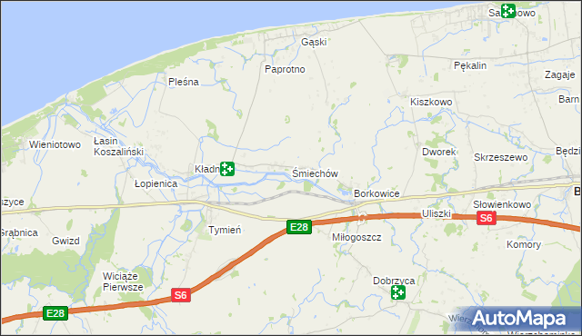 mapa Śmiechów, Śmiechów na mapie Targeo