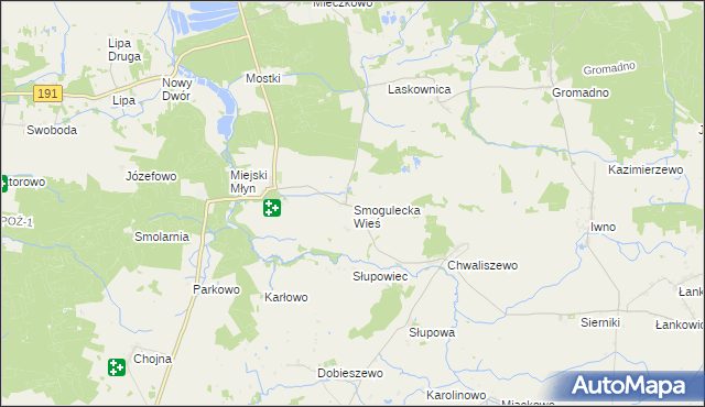 mapa Smogulecka Wieś, Smogulecka Wieś na mapie Targeo