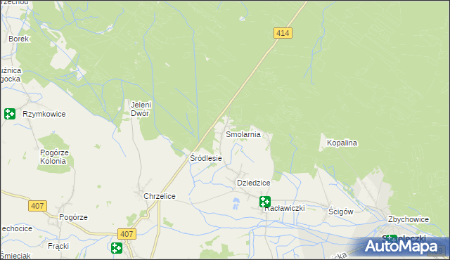 mapa Smolarnia gmina Strzeleczki, Smolarnia gmina Strzeleczki na mapie Targeo