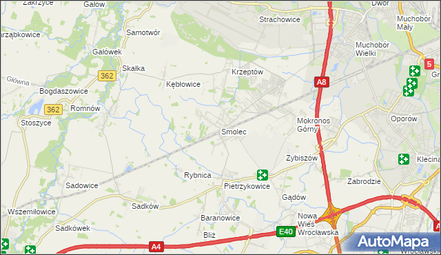 mapa Smolec, Smolec na mapie Targeo
