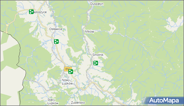 mapa Smolnik gmina Komańcza, Smolnik gmina Komańcza na mapie Targeo