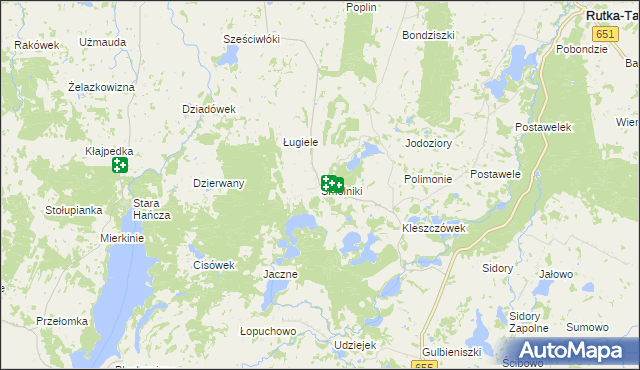 mapa Smolniki gmina Rutka-Tartak, Smolniki gmina Rutka-Tartak na mapie Targeo