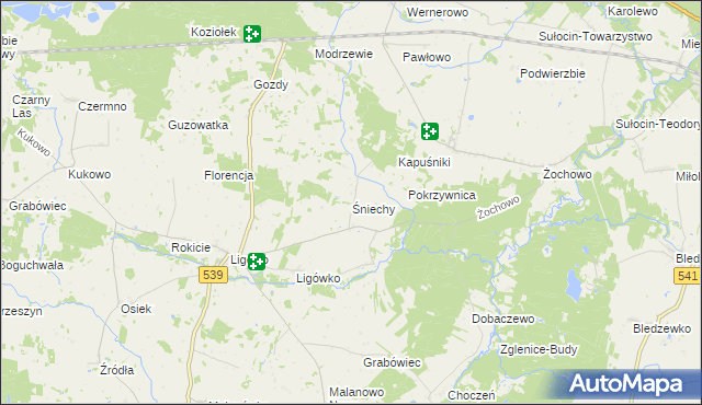 mapa Śniechy, Śniechy na mapie Targeo