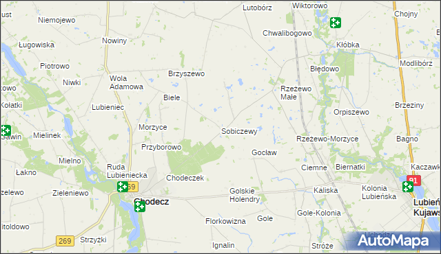 mapa Sobiczewy, Sobiczewy na mapie Targeo