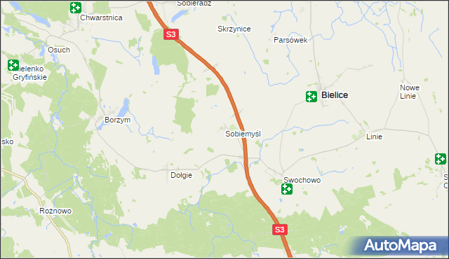 mapa Sobiemyśl, Sobiemyśl na mapie Targeo