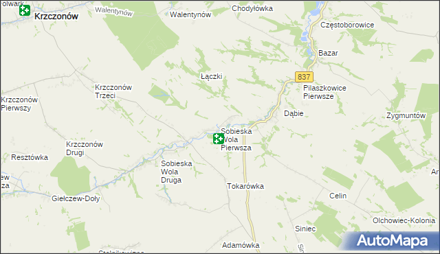 mapa Sobieska Wola Pierwsza, Sobieska Wola Pierwsza na mapie Targeo