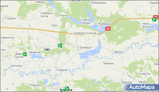 mapa Sobieszyn, Sobieszyn na mapie Targeo