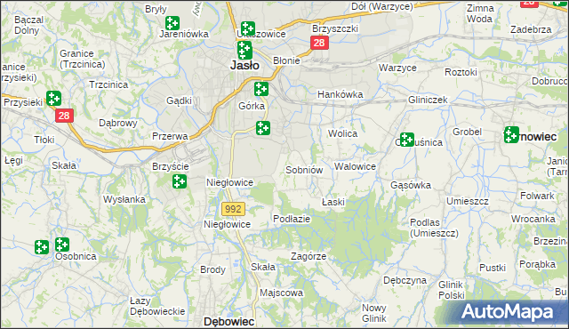 mapa Sobniów, Sobniów na mapie Targeo