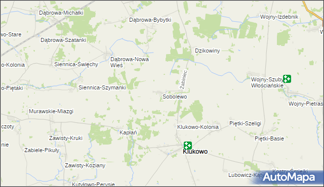 mapa Sobolewo gmina Klukowo, Sobolewo gmina Klukowo na mapie Targeo