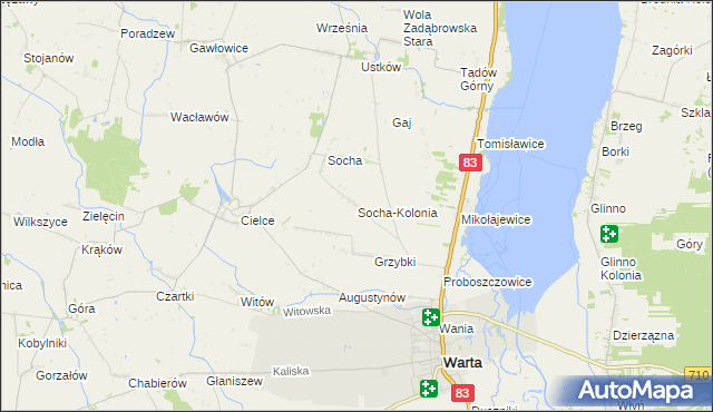 mapa Socha-Kolonia, Socha-Kolonia na mapie Targeo