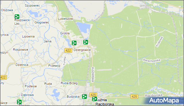 mapa Solarnia gmina Bierawa, Solarnia gmina Bierawa na mapie Targeo