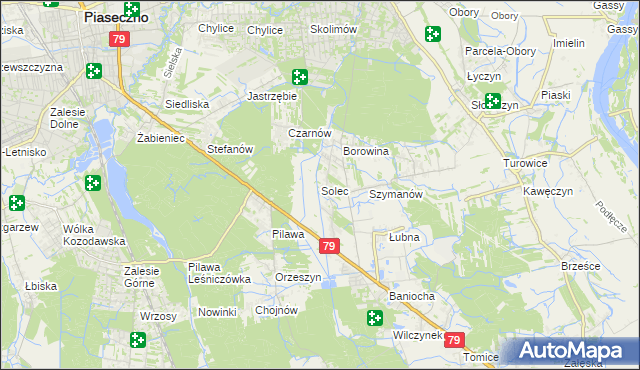 mapa Solec gmina Góra Kalwaria, Solec gmina Góra Kalwaria na mapie Targeo