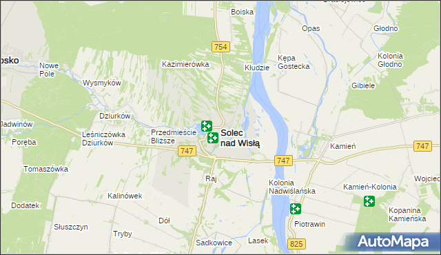 mapa Solec nad Wisłą, Solec nad Wisłą na mapie Targeo