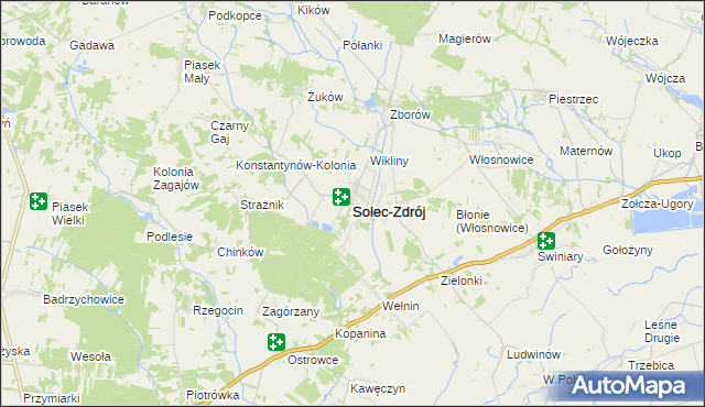 mapa Solec-Zdrój, Solec-Zdrój na mapie Targeo