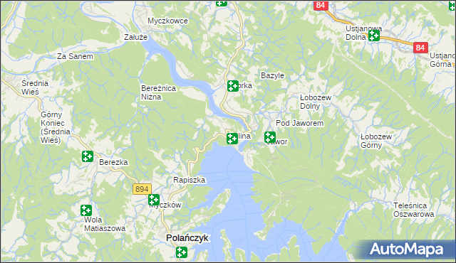 mapa Solina, Solina na mapie Targeo