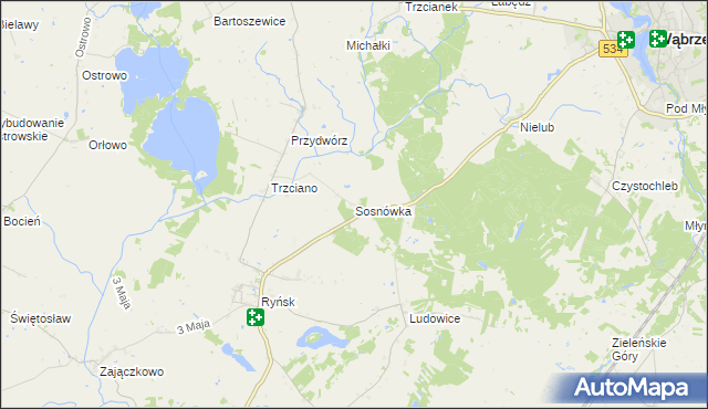 mapa Sosnówka gmina Ryńsk, Sosnówka gmina Ryńsk na mapie Targeo