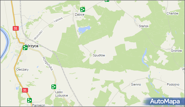 mapa Spudłów, Spudłów na mapie Targeo