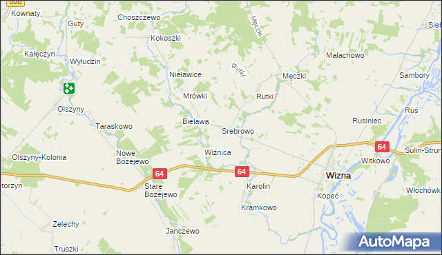 mapa Srebrowo, Srebrowo na mapie Targeo