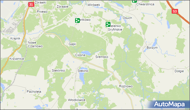 mapa Śremsko, Śremsko na mapie Targeo