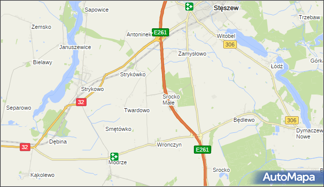 mapa Srocko Małe, Srocko Małe na mapie Targeo