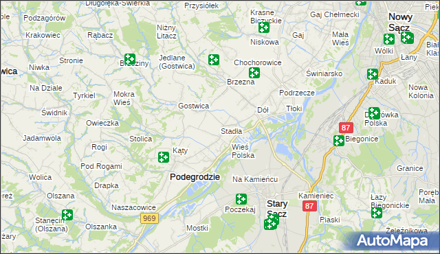 mapa Stadła, Stadła na mapie Targeo