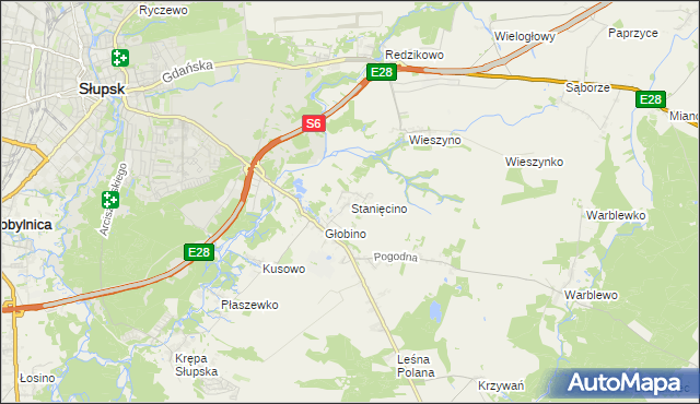 mapa Stanięcino, Stanięcino na mapie Targeo