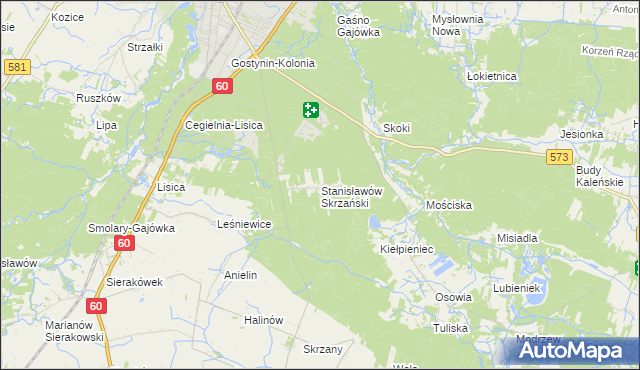 mapa Stanisławów Skrzański, Stanisławów Skrzański na mapie Targeo