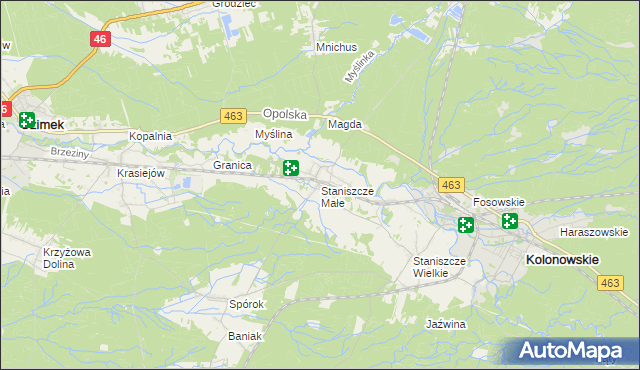 mapa Staniszcze Małe, Staniszcze Małe na mapie Targeo