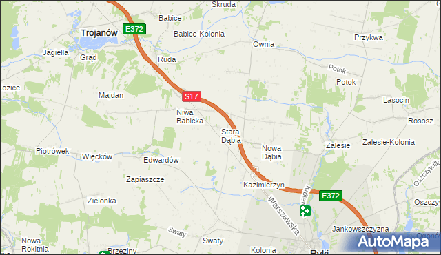 mapa Stara Dąbia, Stara Dąbia na mapie Targeo