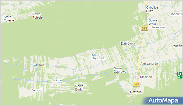 mapa Stara Dąbrowa gmina Leoncin, Stara Dąbrowa gmina Leoncin na mapie Targeo