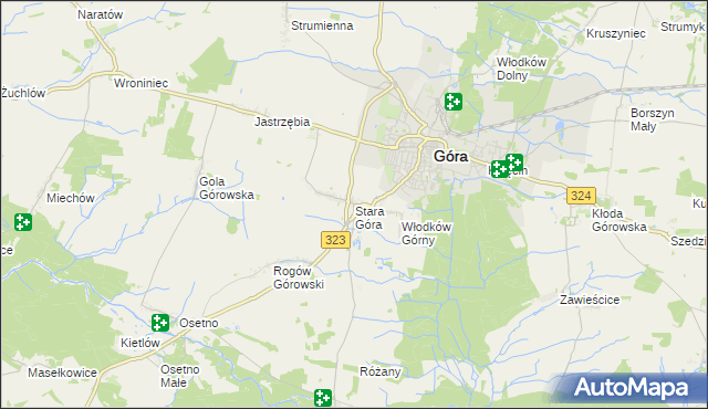 mapa Stara Góra gmina Góra, Stara Góra gmina Góra na mapie Targeo