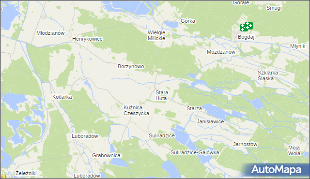 mapa Stara Huta gmina Krośnice, Stara Huta gmina Krośnice na mapie Targeo