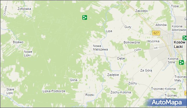 mapa Stara Maliszewa, Stara Maliszewa na mapie Targeo