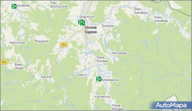 mapa Stara Morawa, Stara Morawa na mapie Targeo