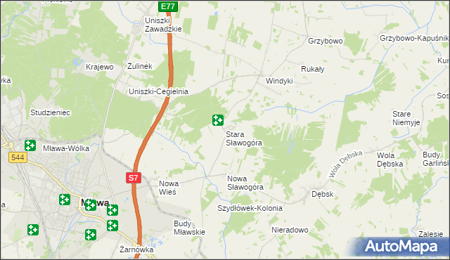 mapa Stara Sławogóra, Stara Sławogóra na mapie Targeo