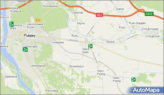 mapa Stara Wieś gmina Końskowola, Stara Wieś gmina Końskowola na mapie Targeo