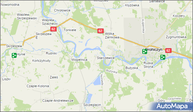 mapa Starczewice, Starczewice na mapie Targeo