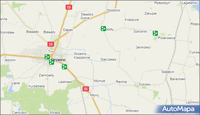 mapa Starczewo gmina Strzelno, Starczewo gmina Strzelno na mapie Targeo