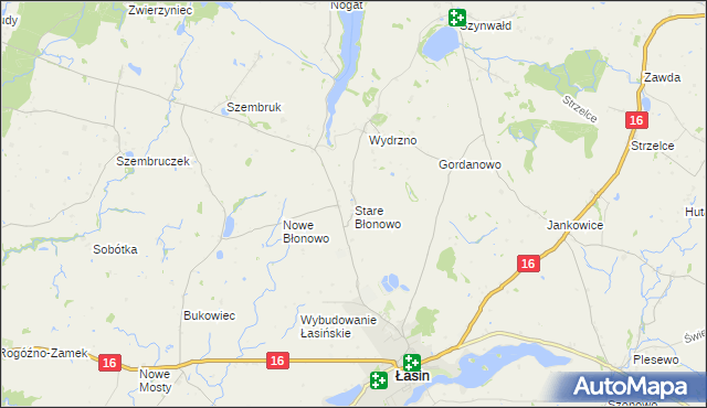 mapa Stare Błonowo, Stare Błonowo na mapie Targeo