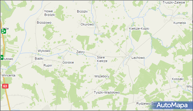 mapa Stare Kiełcze, Stare Kiełcze na mapie Targeo